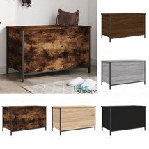 Industrial Wooden Home Storage Bench Chest Trunk Unit Cabinet Metal Frame Wood - £66.11 GBP+