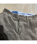 Vintage Polo Ralph Lauren Men&#39;s Corduroy Pleated Pants Brown Size 36x32 - $26.24