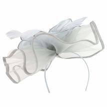 Trendy Apparel Shop Mesh Ruffles Feather Trimmed Flower Fascinator Headband - Gr - £17.51 GBP