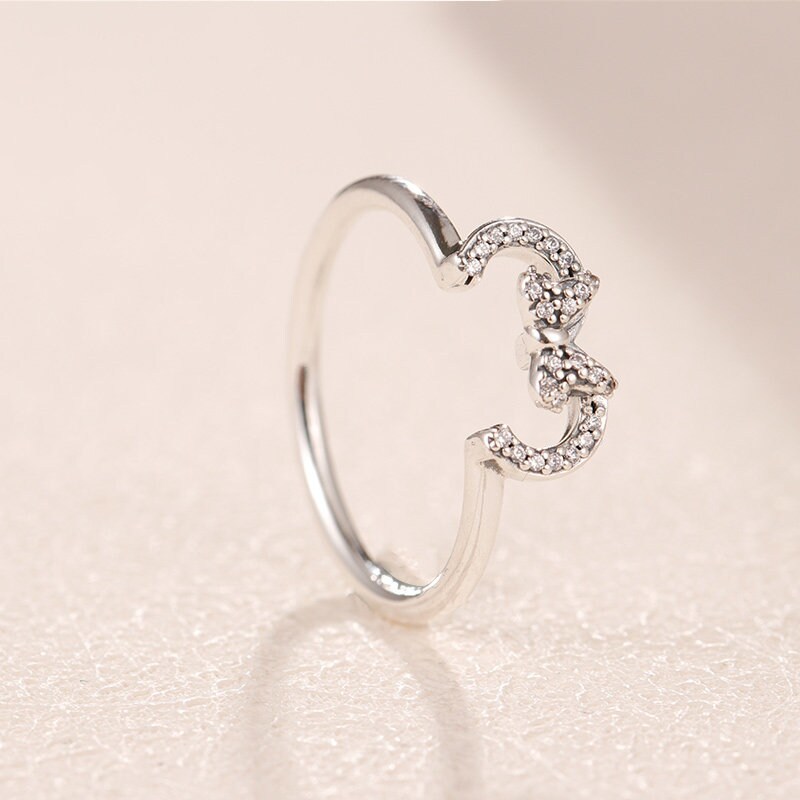 Woman Ring 2018 Winter Release 925 Sterling Silver Disney Minnie Silhouette Ring