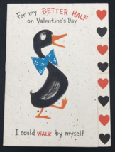 VTG Hallmark Black Duck w/ Bow Tie Anthropomorphic Booklet Valentine Gre... - $14.89