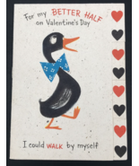 VTG Hallmark Black Duck w/ Bow Tie Anthropomorphic Booklet Valentine Gre... - £11.76 GBP