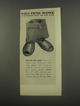 1956 Saks Fifth Avenue Tuckaway Slippers and Toilet Kit Ad - Two for the road - £14.76 GBP