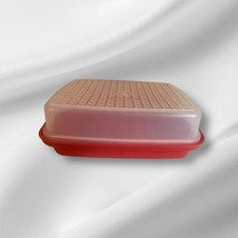 Vintage Tupperware #1295 Meat Marinade Container Large Red Paprika Lid 1294 - $43.81 MXN