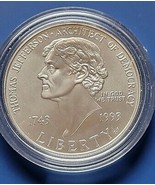 US SILVER DOLLAR 1993 P THOMAS JEFFERSON UNC COMMEMORATIVE COIN - $1,414.30 MXN