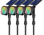 Solar Spot Lights Outdoor Colored Spotlights 600 Lumen Waterproof Hallow... - $124.99