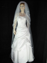 3T 3 Tier White Bridal Cathedral Length Swarovski Wedding Dress Tiara Ve... - £23.97 GBP