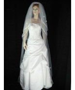 3T 3 Tier White Bridal Cathedral Length Swarovski Wedding Dress Tiara Veil v16 - £23.96 GBP