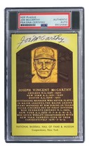 Joe Mccarthy Signé 4x6 New York Yankees Hof Plaque Carte PSA / DNA 85025690 - $67.89