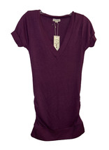 Zenana Outfitters Short Sleeve Burgundy Fitted Mini Dress w/Rutched Side... - $22.76