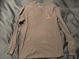 Browning Long Sleeve Shirt Men’s M Brown with Orange Logo Buckmark Deer - $17.95