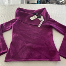 NWT Dana Buchman Womens Sz L Lavender Cowl neck sweater with broach $285 - £34.26 GBP