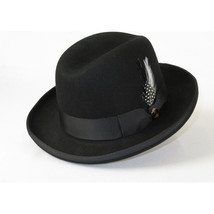 Men Bruno Capelo Dress Hat Australian Wool Homburg Godfather GF100 Black image 5
