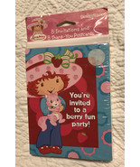 Vtg Strawberry Shortcake Am. Greetings Party 8 Invitations + Thank-you C... - $20.12 CAD