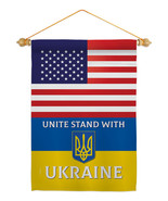 Us Stand With Ukraine Garden Flag Set Friendship 13 X18.5 Double-Sided H... - £22.00 GBP