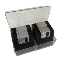 Floppy Disk Clear Plastic Storage Box With Dividers And 36 3.5 Inch Disk... - £15.54 GBP