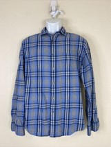 Apt 9 Men Size M Blue Check Button Up Seriously Soft Shirt Long Sleeve Pocket - £6.45 GBP