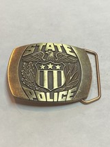 State Police Belt Buckle Eagle Vintage 1980 Indiana Metal Craft Solid Bronze - £18.28 GBP