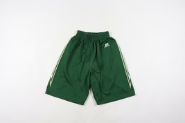 Vintage Russell Athletic Mens Small Spell Out Striped Basketball Shorts Green - £22.54 GBP