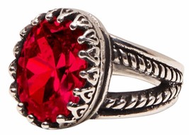 Gorgeous Guinevere Large Red CZ Hand Cast Sterling Silver 925 Ring Femme Metale - £175.85 GBP
