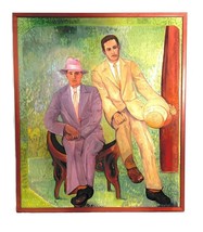 Amalia Brujis Contemporary Impressionist Portrait of Artist&#39;s Father &amp; Uncle  - £472.13 GBP