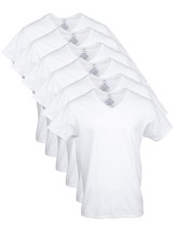 6 Pack V neck 2XL Tee Shirts White 100% RingSpun Cotton T shirt GEORGE XXL - £36.34 GBP