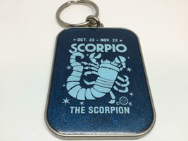 Vintage Zodiac Sign Mirror Keyring Scorpio Keychain Ancien Porte-Clés Scorpion - £9.32 GBP