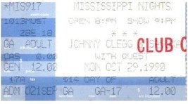 Johnny Clegg &amp; Savuka Concert Ticket Stub October 29 1990 St. Louis Miss... - $24.74