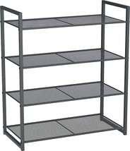 Songmics 4-Tier Shoe Rack, Stackable Shoe Shelf Storage Organizer For Small - £38.29 GBP