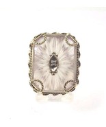 14k Yellow Gold Vintage Women&#39;s Cocktail Ring With Antique Crystal - $6,622.77 MXN