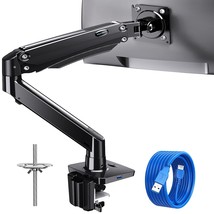 HUANUO Single Monitor Arm, Gas Spring Monitor Desk Stand, Adjustable Swivel Moun - £122.29 GBP