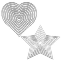 Valentines Cutting Dies Metal, Love Heart Star Nesting Metal Embossing S... - £15.71 GBP