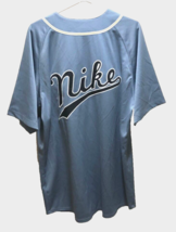 Nike Vintage 90s Stitched Blue-Gray Embroidered Baseball Swoosh Jersey L - $75.01