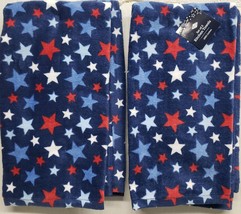 2 Same Cotton Kitchen Terry Towels(16&quot;x26&quot;) PATRIOTIC,SHINING STARS ON B... - £12.68 GBP