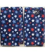 2 Same Cotton Kitchen Terry Towels(16&quot;x26&quot;) PATRIOTIC,SHINING STARS ON B... - £12.50 GBP