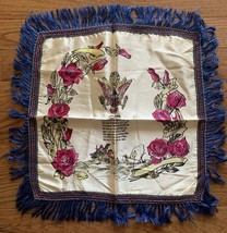 Military Mother Pillow Sham Cover Satin &amp; Fringe Roses and Verse  - $76.46 MXN