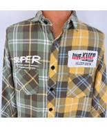 Kleep  XL Plaid Flannel Shirt Super Freedom Is A State Of Mind 2 Pockets - $89.99