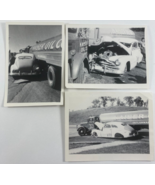 Vintage 3 Photographs Kaiser Oil Company Car Crash Accident 1950&#39;s - $33.93 CAD