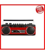 Portable Cassette Boombox with Bluetooth &amp; AM/FM Radio - Stylish Red Design - $1,504.97 MXN