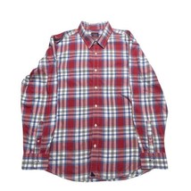 UNTUCKit Shirt Mens 2 XL Blue Red White Plaid Long Sleeve Button Down Co... - $29.69