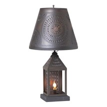 Valley Forge Lantern Lamp in Kettle Black Tin with Shade - £252.55 GBP