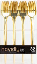 Novelty Flatware Gold Salad Forks 32 Pieces Modern Stylish Plastic Flatware for  - £17.32 GBP