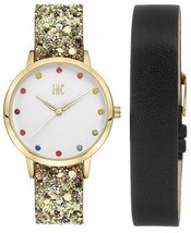 I. N.c. Mujer Purpurina Imitación Reloj Correa de Cuero 36mm Con Interca... - $24.99
