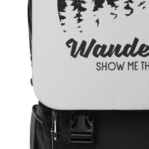 Unisex Wanderlust Shoulder Backpack, Casual Oxford Canvas, Laptop Sleeve, Black, - £43.80 GBP
