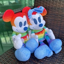 Gay Pride Rainbow Mickey & Minnie Large Plush Pair - £38.67 GBP