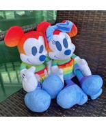 Gay Pride Rainbow Mickey & Minnie Large Plush Pair - $48.38