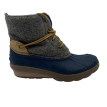 Sperry Saltwater Wedge Tide Brown Blue Ankle Wool Duck Boots STS99997 Wo... - $30.00