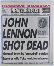 John Lennon The Beatles Shot Assassination New York Post Newspaper Dec. ... - $77.09