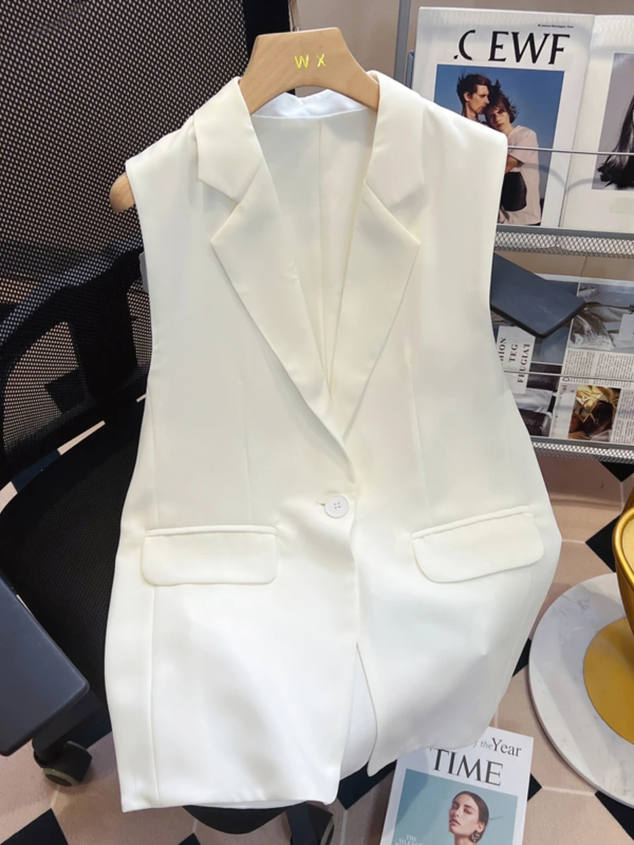 Women&#39;s Suit Vest Coat  Summer Clothes   Design Loose Temperament Split ... - $228.70