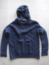 Vince Women Blue Hooded Long Sleeve Wool Blend Sweater Oversized XS/TP EUC - $20.79